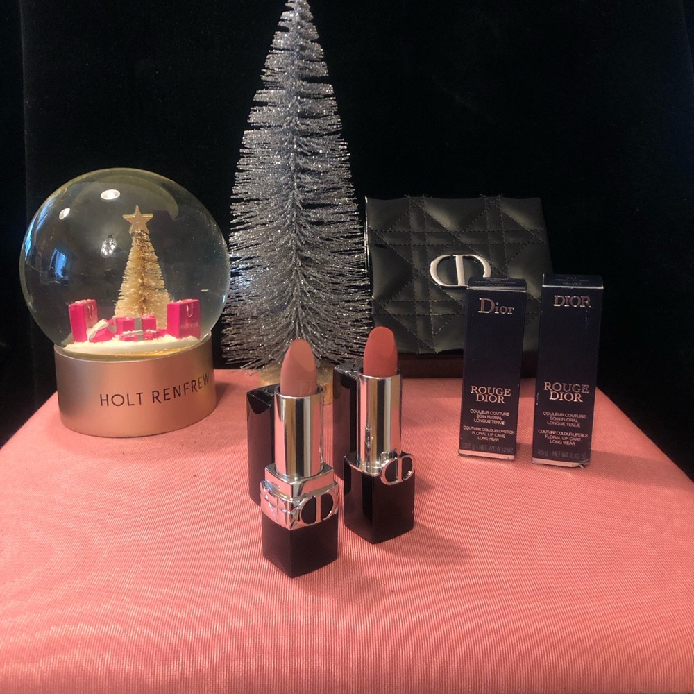 New Dior Rouge Lipstick Duo with Silver Accents in Dior Mirrored Case